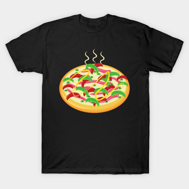 Pizza with lots of toppings T-Shirt by InkyArt
